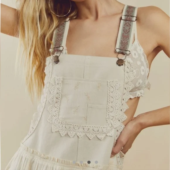 Free People Trails End Skirtall Overall Dress Excellent Condition SMALL CALL OUT - Picture 2 of 8